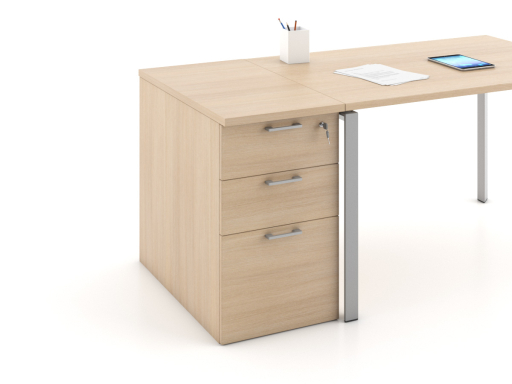 Caisson hauteur bureau OFFLINE 3 tiroirs uni pas cher