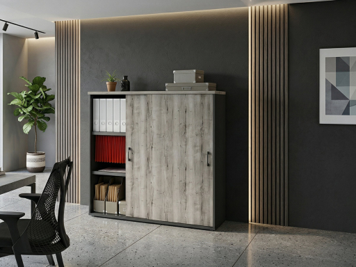 Armoire portes coulissantes LAGO L100 ou L120 x H120 bicolore, professionnelle