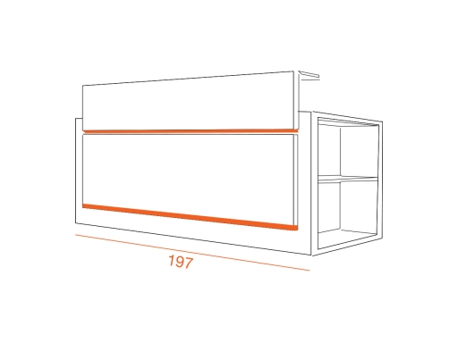 Bandeaux LED pour banque d'accueil HORIZON avec rangement latéral