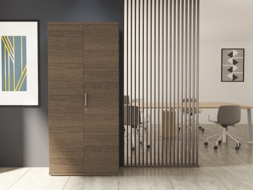 Armoire haute portes battantes L90xH197 en mélaminé