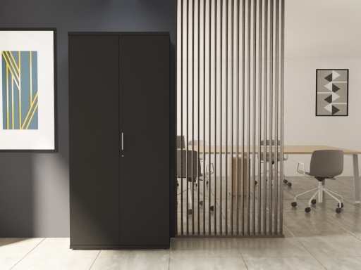 Armoire haute portes battantes L90xH197 en mélaminé