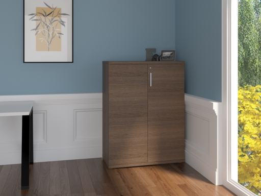 Armoire mi-haute portes battantes L90xH120 en mélaminé