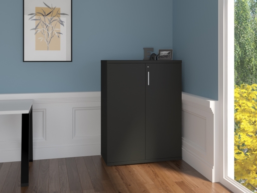 Armoire mi-haute portes battantes L90xH120 en mélaminé