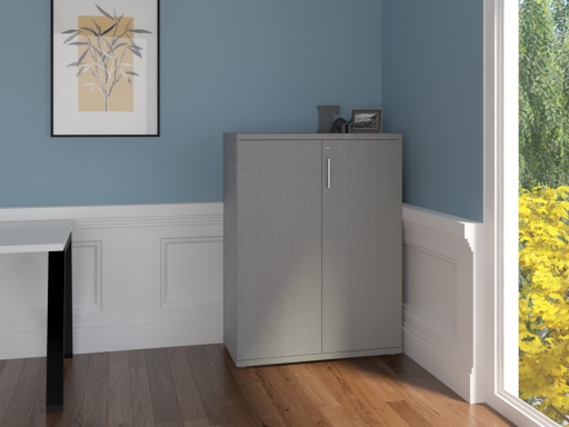 Armoire mi-haute portes battantes L90xH120 en mélaminé