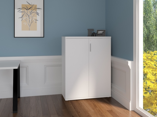 Armoire mi-haute portes battantes L90xH120 en mélaminé