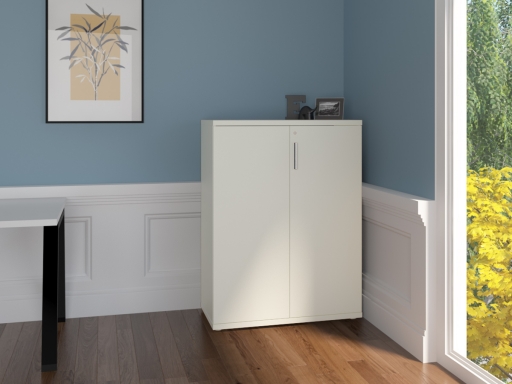 Armoire mi-haute portes battantes L90xH120 en mélaminé