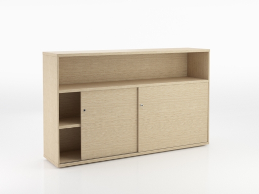 Armoire mi-haute portes coulissantes REMUS H120 avec niche de rangement