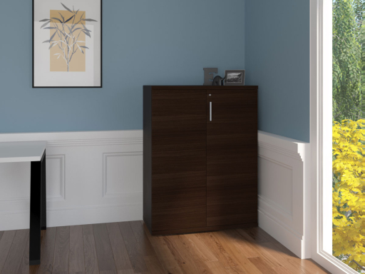 Armoire mi-haute portes battantes L90xH120 en mélaminé