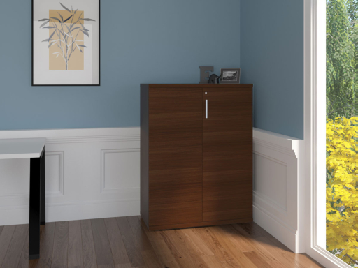Armoire mi-haute portes battantes L90xH120 en mélaminé