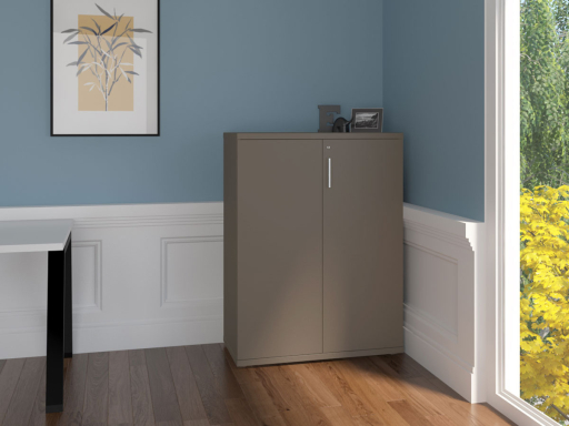 Armoire mi-haute portes battantes L90xH120 en mélaminé