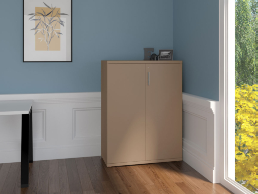 Armoire mi-haute portes battantes L90xH120 en mélaminé