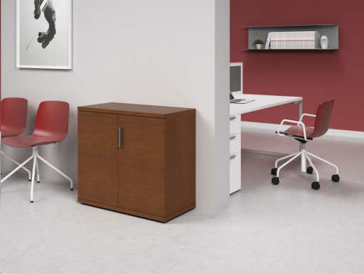 Armoire basse portes battantes L90xH82 en mélaminé