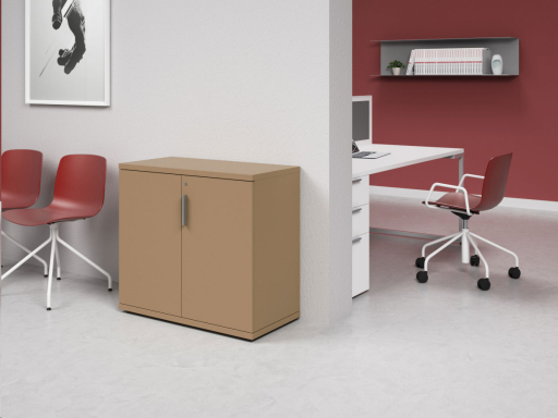 Armoire basse portes battantes L90xH82 en mélaminé