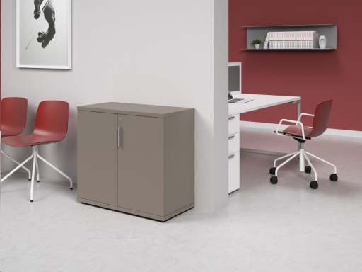 Armoire basse portes battantes L90xH82 en mélaminé