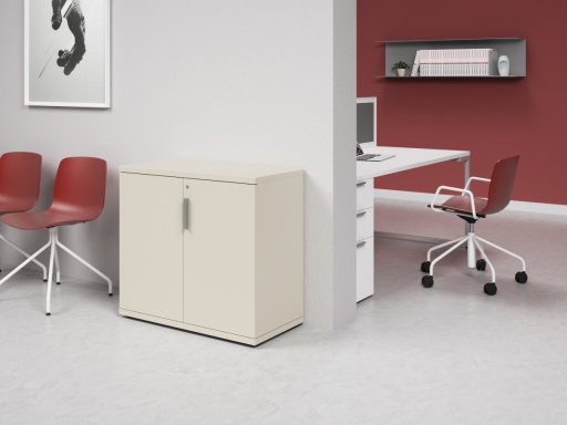 Armoire basse portes battantes L90xH82 en mélaminé