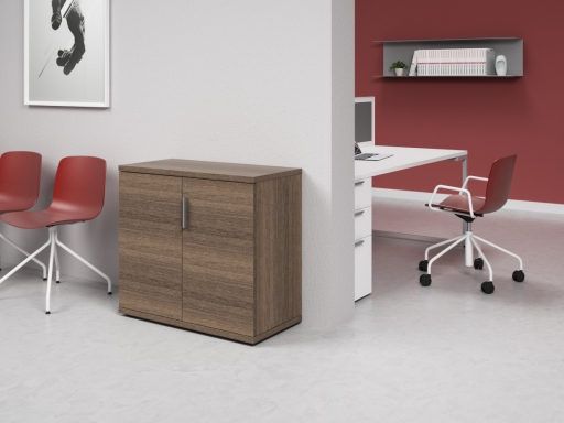 Armoire basse portes battantes L90xH82 en mélaminé