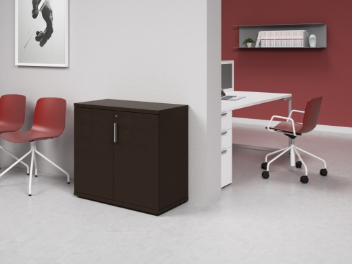 Armoire basse portes battantes L90xH82 en mélaminé