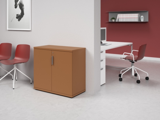 Armoire basse portes battantes L90xH82 en mélaminé