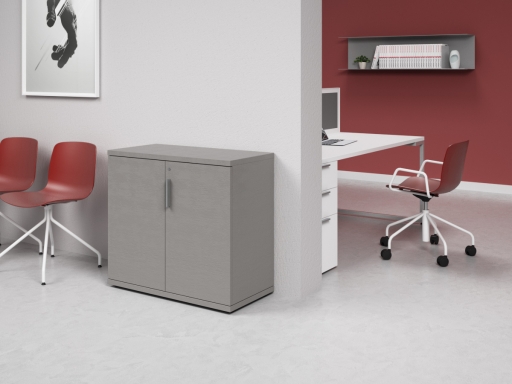 Armoire basse portes battantes L90xH82 en mélaminé
