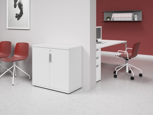 Armoire basse portes battantes L90xH82 en mélaminé