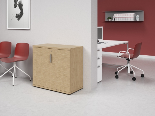 Armoire basse portes battantes L90xH82 en mélaminé