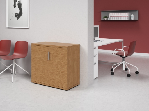 Armoire basse portes battantes L90xH82 en mélaminé