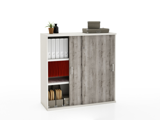 Armoire portes coulissantes LAGO L100 ou L120 x H120 bicolore, professionnelle