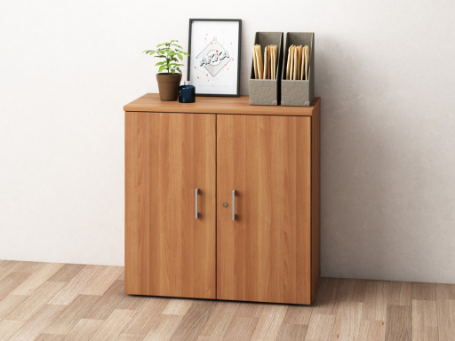 Armoire basse portes battantes en mélaminé, pas chère