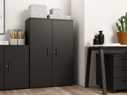 Armoire mi-haute portes battantes pas chère