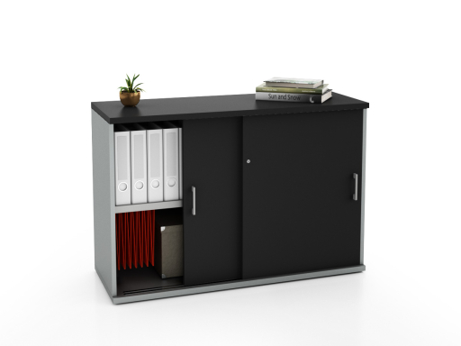 Armoire portes coulissantes LAGO L100 ou L120 x H81 bicolore, professionnelle