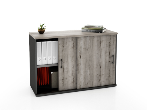 Armoire portes coulissantes LAGO L100 ou L120 x H81 bicolore, professionnelle