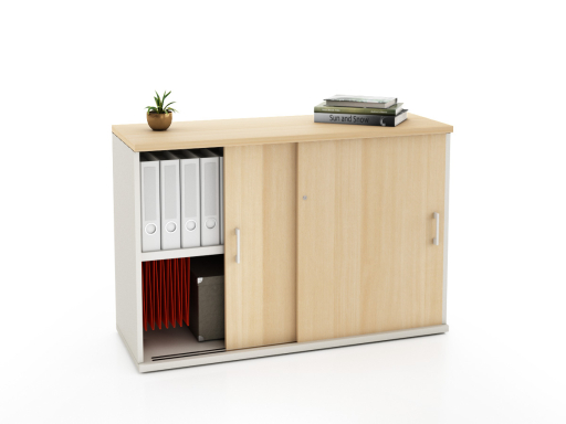 Armoire portes coulissantes LAGO L100 ou L120 x H81 bicolore, professionnelle