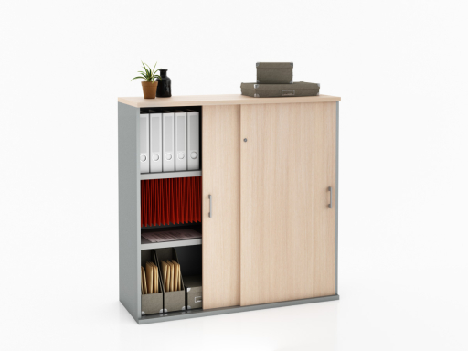 Armoire portes coulissantes LAGO L100 ou L120 x H120 bicolore, professionnelle
