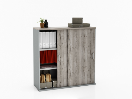 Armoire portes coulissantes LAGO L100 ou L120 x H120 bicolore, professionnelle