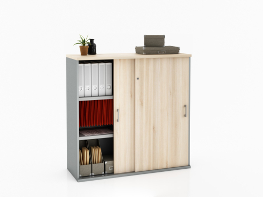 Armoire portes coulissantes LAGO L100 ou L120 x H120 bicolore, professionnelle