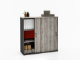 Deskissimo - Armoire mi-haute portes coulissantes LAGO H120 bicolore