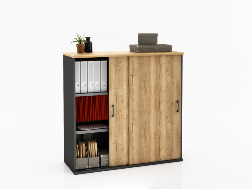Armoire portes coulissantes LAGO L100 ou L120 x H120 bicolore, professionnelle