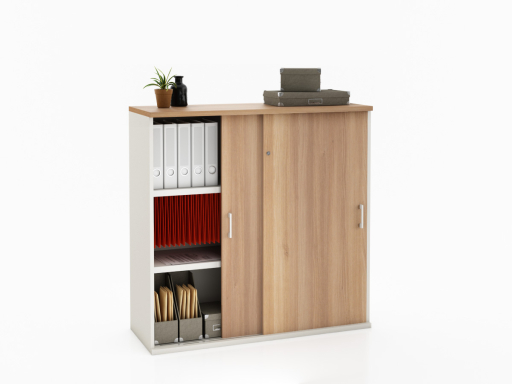 Armoire portes coulissantes LAGO L100 ou L120 x H120 bicolore, professionnelle