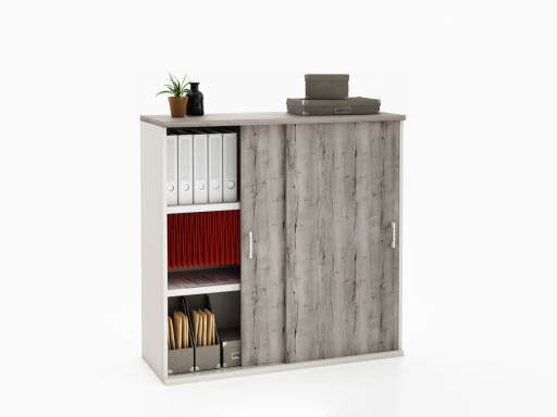 Armoire portes coulissantes LAGO L100 ou L120 x H120 bicolore, professionnelle