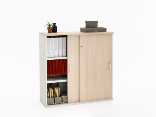 Armoire portes coulissantes LAGO L100 ou L120 x H120 bicolore, professionnelle