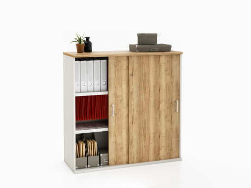 Armoire portes coulissantes LAGO L100 ou L120 x H120 bicolore, professionnelle