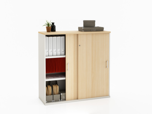 Armoire portes coulissantes LAGO L100 ou L120 x H120 bicolore, professionnelle