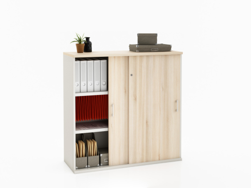 Armoire portes coulissantes LAGO L100 ou L120 x H120 bicolore, professionnelle