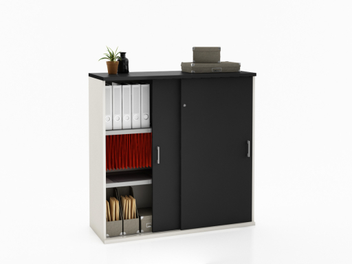 Armoire portes coulissantes LAGO L100 ou L120 x H120 bicolore, professionnelle