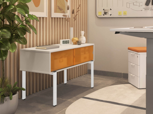 Console moyenne 2 portes coulissantes en méthacrylate KASA, fabriqué en Espagne