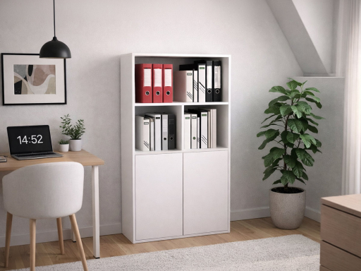 Armoire mi-haute mixte unie push open ELLIS L80xH159, fabriqué en espagne