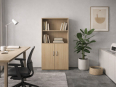 Deskissimo - Armoire mi-haute mixte unie CASTA L80xH159
