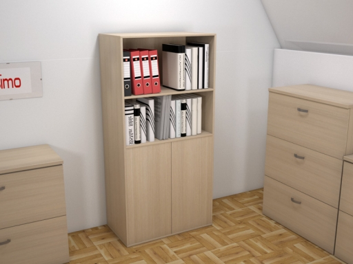 Armoire mi-haute mixte unie push open ELLIS L80xH159, fabriqué en espagne