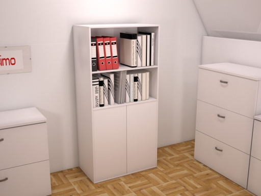 Armoire mi-haute mixte unie push open ELLIS L80xH159, fabriqué en espagne