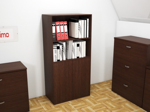 Armoire mi-haute mixte unie push open ELLIS L80xH159, fabriqué en espagne
